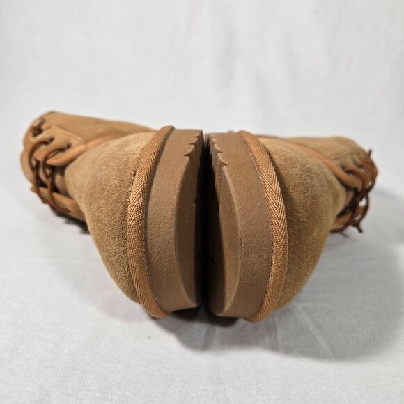 ASPEN Genuine Chestnut Suede Faux Fur Shearling Water Resistant Boot Women Sz 9. - Picture 8 of 17